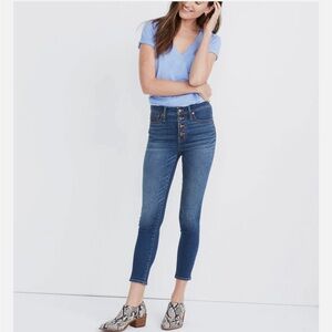 Madewell 9" Mid-Rise Skinny Crop Jeans: Button-Front TENCEL™ Denim Edition